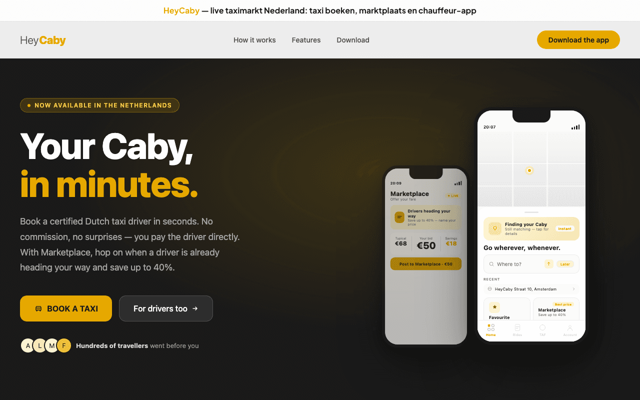 HeyCaby product screenshot
