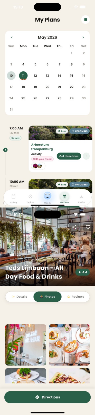 WanderMood app screens